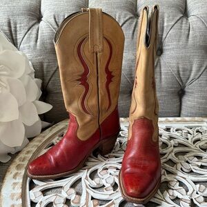 Frye Red Leather VINTAGE Cowboy Western Boots Women’s 5